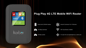 Karbor WiFi6 4G LTE Mobile Hotspot 150Mbps Router WiFi portátil con batería VPN y funciones QoS para SOHO Travel Wireless Router - Product Image 5