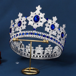 Corona de Cristal Completa de Estilo Barroco Retro para <span class=keywords><strong>Reinas</strong></span>, Corona de Novia para Boda, Corona de Lujo Elegante, Tiara - Product Image 4