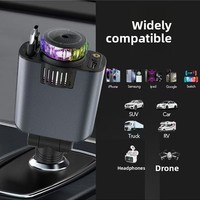 Câble rétractable de charge rapide Type-C PD 5-en-1, diffuseur d'aromathérapie pour voiture, diffuseur d'air ciel étoilé, chargeur de téléphone