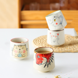 Custom Japanese Tea <b>Cups</b> Hand Painted Ceramic Tea Mug Cartoon <b>Espresso</b> <b>Cup</b> - Product Image 6