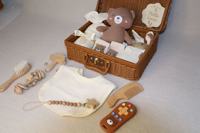 Coffret Cadeau Nouveau-né en Bois de Hêtre Sûr – Kit de Soins Complet pour Bébé – Cadeau de Naissance