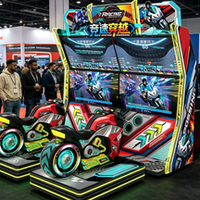 Simulateur de course de moto dynamique à 4 écrans, machine de jeu d'arcade de course de vitesse à monnayeur avec écran métallique de 49 pouces pour