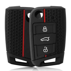 <span class=keywords><strong>Coque</strong></span> de <span class=keywords><strong>clé</strong></span> en silicone à 3 boutons pour VW Polo Golf 7, Skoda Octavia Kodiaq Karoq, <span class=keywords><strong>SEAT</strong></span> Ateca <span class=keywords><strong>Leon</strong></span>, 2016-2018 - Product Image 1
