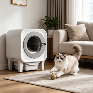 Premium Self Cleaning <b>Cat</b> Litter <b>Box</b> Lettiera Equipped Large Space Safe Design Easy Daily Household Maintenance - Product Image 1