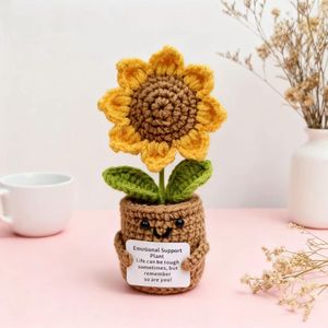Poupée en forme de tournesol au crochet plante en pot Eco fil jouet en peluche pour adultes et mamans en attente couture et tissage idée cadeau - Product Image 1