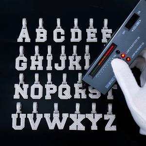 Joyería Fina Hip Hop Personalizada al por Mayor, Plata de Ley 925 Chapada en Oro Blanco, Colgante con Letra de la A a la Z con Moissanita Certificada por GRA para Hombre - Product Image 1