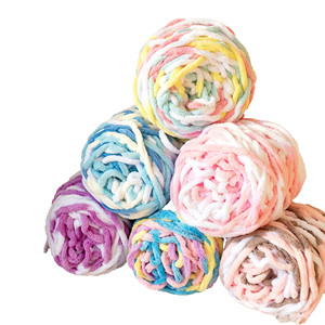 Fil Chenille Queue <span class=keywords><strong>de</strong></span> Chat, <span class=keywords><strong>Pelote</strong></span> <span class=keywords><strong>de</strong></span> Fil Acrylique Mélangé Épais 8mm, Matériel pour Tricot Manuel et Crochet <span class=keywords><strong>de</strong></span> Poupées - Product Image 2
