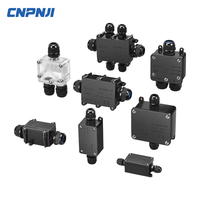 Boîte de jonction électrique étanche pour extérieur, 2 voies, M16x1.5, borne, noire, ABS