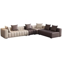 Louis Danny moderne Simple grand appartement salon canapé sectionnel lumière luxe en cuir véritable rangée droite trois places