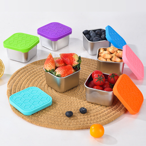 Stainless Steel 6 oz Leak Proof BPA Free Food Grade Kids Snack Containers Silicone Lid for Toddler <b>Lunch</b> <b>Box</b> <b>School</b> - Product Image 4