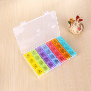 Weekly Pill Box 28 Compartments Plastic Portable With Sun Moon Design For Health Supplements Storage Case - Product Image 2