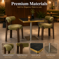 Juego de Comedor Moderno para Restaurante con Cubierta de Piedra Sinterizada y Estructura de Grado Comercial - Asientos de Lujo para Cafetería, Hotel, Bistro