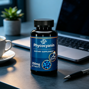 Factory Wholesale OEM Pure Natural Phycocyanin Powder E6/E18/E25/E40 Blue Spirulina Phycocyanin <b>Tablet</b> Capsules for Immune 250mg - Product Image 5
