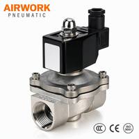 Vanne solénoïde de commande AIRWORK série 2W, filetage NPT/BSP, 10 bars, électrique 2/2 voies normalement fermée, corps en laiton G1/4, AC 110V