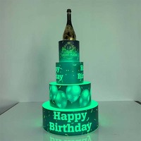 Présentoir LED 4 étages pour gâteaux et bouteilles de vin – Idéal pour les anniversaires, mariages, bars et soirées – Glorificateur de bouteilles – Offre Spéciale