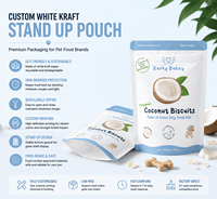 Sachet de thé biodégradable personnalisé, pochette autoportante avec fermeture éclair, haute barrière, écologique, imprimé flexo, papier kraft