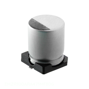 Condensateur SMD à montage en surface 470 µF 20 % 10 V, canal fabricant CAP ALUM 470UF EMZR100ARA471MF80G - Product Image 1
