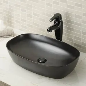 Matte black Counter top wash basin Rectangular wash basin Ceramic Good quality K2500A-CBK-M