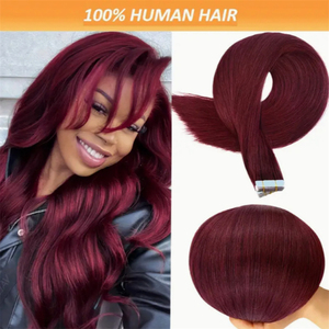 Extensiones de Cabello Humano con Cinta Adhesiva Doble, Cabello Virgen Sin Costuras 99jTape Ins, Negro Natural, Castaño Oscuro, Cabeza Completa para Mujeres, Proveedores - Product Image 4