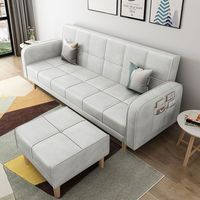 Sofá cama de tela de doble propósito, sala de estar plegable, tecnología de alquiler, sofá de tela, unidad pequeña minimalista moderna, estilo nórdico