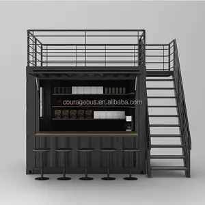 Kiosque-bar conteneur maritime pour centre commercial, conception de restaurant sur mesure avec structure en acier, fabricant - Product Image 2