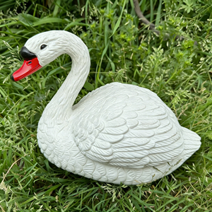 หงส์ขาวเหมือนจริงสำหรับตกแต่งสวน ของตกแต่งสนามหญ้ากลางแจ้ง ของประดับบ่อปลา ผลิตจากพลาสติก คุณภาพดีจากโรงงานโดยตรง - Product Image 6