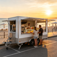 Chariot de restauration carré en fibre de verre et aluminium SL-6Z multi-ventes pour fast-food, glaces, bonbons, chips, food truck