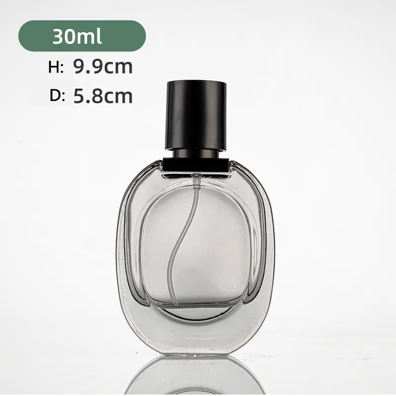 コンパクトで贅沢: 30mlの楕円形のフラット香水瓶、旅行用ライトに最適