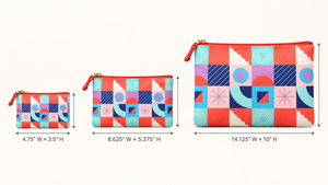 Bolsa con Cierre de Patrón Geométrico Personalizado, Tamaño Mediano, Textil de Moda, Uso Diario, 3 Piezas, Lona 100% RPET, MOQ Bajo - Product Image 3