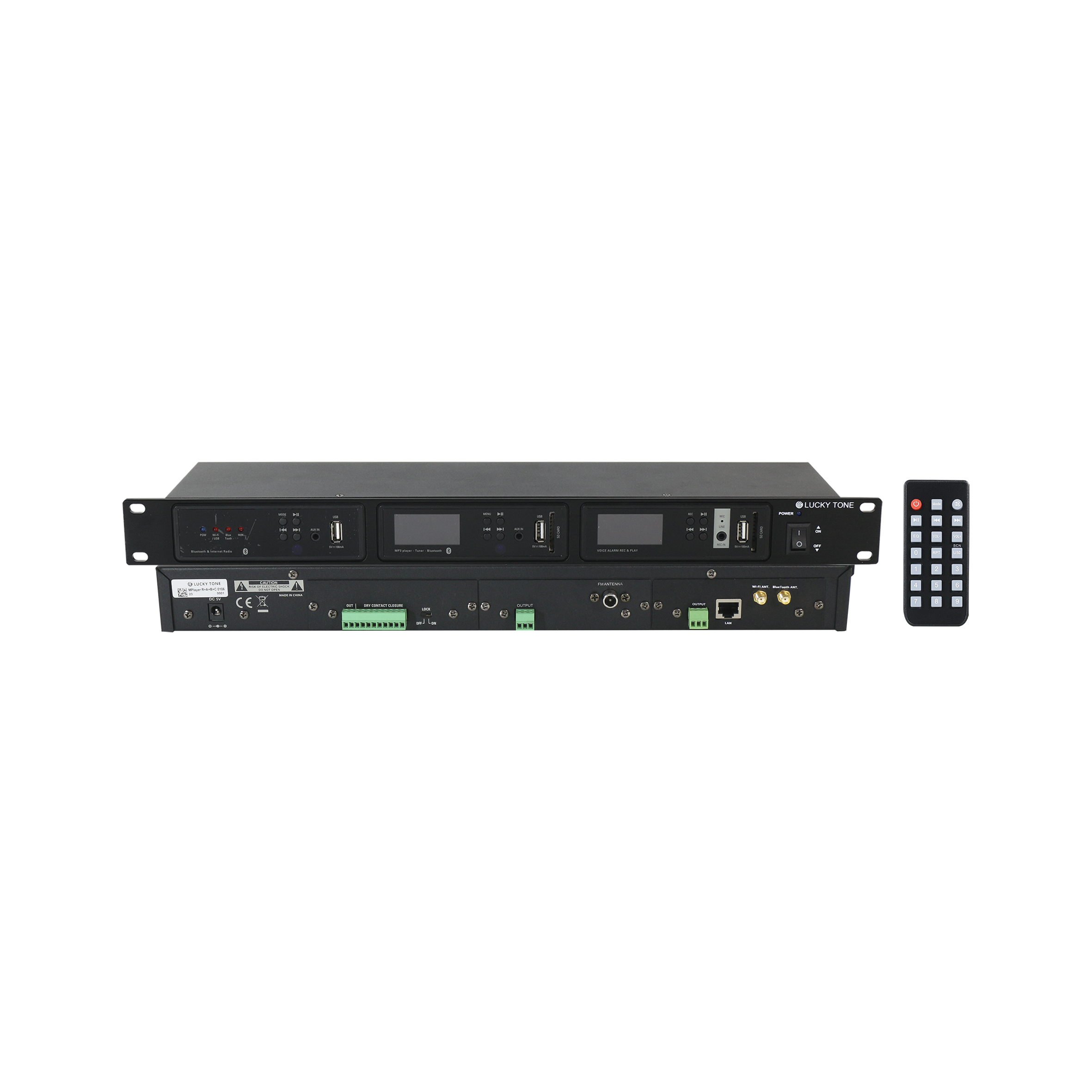 公共放送用デスクトップラックマウント1U 19インチオーディオメディア