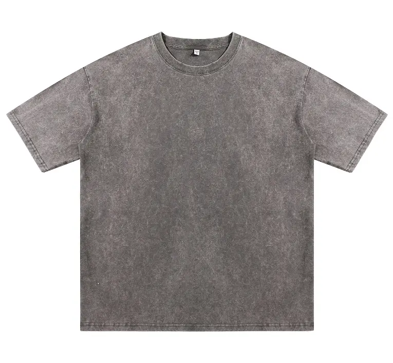 Винтажная футболка оверсайз с логотипом на заказ, хлопчатобумажная футболка большого размера с кислотным вырезом, 100% для мужчин