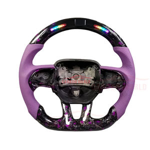 Volant <span class=keywords><strong>de</strong></span> voiture personnalisé en fibre <span class=keywords><strong>de</strong></span> carbone pour Dodge RTS Charger couleur violet style sport volant en cuir forgé - Product Image 1