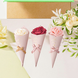 Boîte d'emballage cadeau jetable en carton recyclable, faite à la main, avec motif floral de mariage européen et dorure à chaud vintage, pour crème glacée - Product Image 3