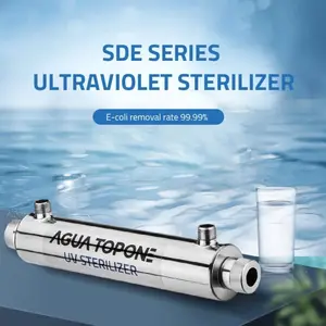 Agua Topone 304 Acero inoxidable 16w Uv Purificador Sistema de tratamiento de agua para filtro de agua potable Equipo de filtración Uv