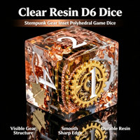Superbe ensemble de dés mécaniques steampunk faits à la main en résine, 1 pièce, dés polyédriques avec chiffres blancs pour D&D et jeux de rôle sur table