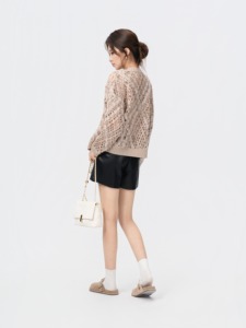 Cardigan tricoté brodé pour femme avec broderie en corde <span class=keywords><strong>Pull</strong></span> en <span class=keywords><strong>crochet</strong></span> à paillettes en dentelle évidée - Product Image 4