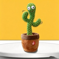 Pluche Dansende Cactus Speelgoed Nieuw Ontworpen PP Katoen Gevuld Ecologisch USB Oplaadbaar Sprekende Dansende Kindercadeau voor Kinderen