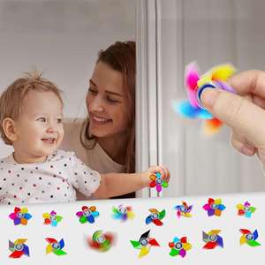 Innovadores juguetes giratorios de dedo estilo molino de viento, Fidget Spinners transparentes de molino de viento, Juguetes relajantes y educativos - Product Image 5