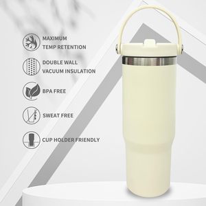 Customize 20oz 30oz Regular Tumbler Double Wall Coffee Cup Insulated Car Beer Travel Coffee <b>Mug</b> with Handle Lid and Straw - Product Image 5