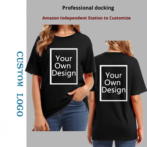 T-shirt Personalizzata in Puro Cotone a Maniche Corte con Stampa Testo e Logo Personalizzati, Traspirante, Anti-umidità, Girocollo, Vestibilità Dritta, OEM - Product Image 1
