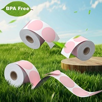Mignon rose 2 "étiquettes d'imprimante thermique étanche UV enduit autocollants auto-adhésifs Compatible Zebra Rollo personnalisable pour