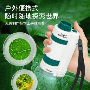 Xueyouma – Microscope à Zoom 60x-180x, jouet éducatif pour enfants, ensemble de cadeaux pour expériences scientifiques, modèle en plastique alimenté par batterie - Product Image 5