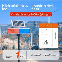 CXS Solar Flaş Lambası Kafa LED Otoyol Flaş Lambası Yol İnşaatı Sinyal Lambası Çift Taraflı Uyarı Lambası