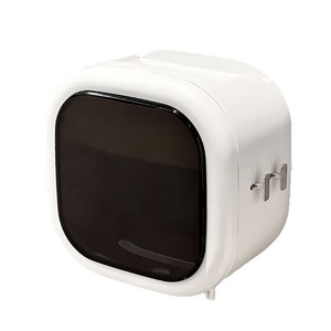 Wall Mounted Toilet Paper Holder Milky White Square No Drill Waterproof Multipurpose Tissue Box Bathroom Storage - Product Image 4