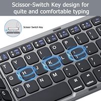 Teclado inalámbrico plegable b033 con panel táctil, mini teclado BT recargable para Windows, Android, tabletas, PC, computadoras portátiles, trabajo y oficina.