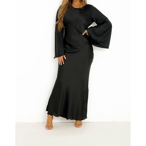 Abiti Premium da Donna con Scollo a <span class=keywords><strong>O</strong></span> e Maniche a Campana in Tinta Unita alla Moda - Product Image 5
