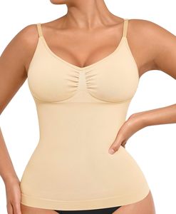 Pour <span class=keywords><strong>Amazon</strong></span> femmes respirant XS corps façonnage Camisole contrôle du ventre Sexy mince plissé col en v haut taille haute minceur Bustier - Product Image 3