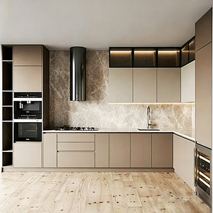 Meubles de cuisine modulaires de style shaker personnalisés, luxe léger, base d'évier en bois, porte vitrée, charnière MDF, garantie 2 ans - Product Image 3