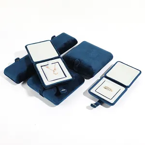 Groothandel Fluwelen High-End Display Sieraden Reispapier Mode Gerecycled Opbergtas Grote Juwelendoos Met Knop