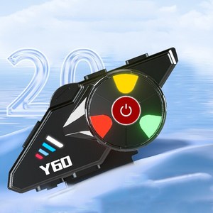 Écouteurs de moto Y60 avec haut-parleurs stéréo 40 mm, casque sans fil 5.3 pour casque de sport, communication et musique pour motards et skieurs - Product Image 1